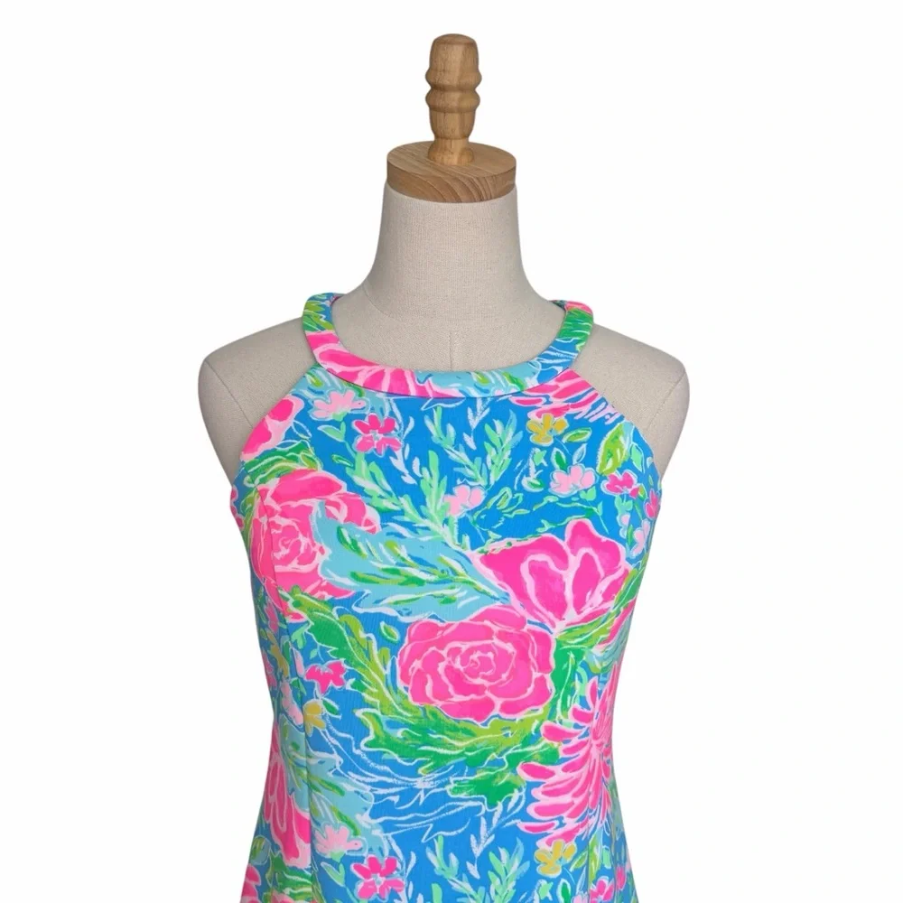 Lilly Pulitzer Sophelia Floral Dress Blue Pink Size Girl’s 16